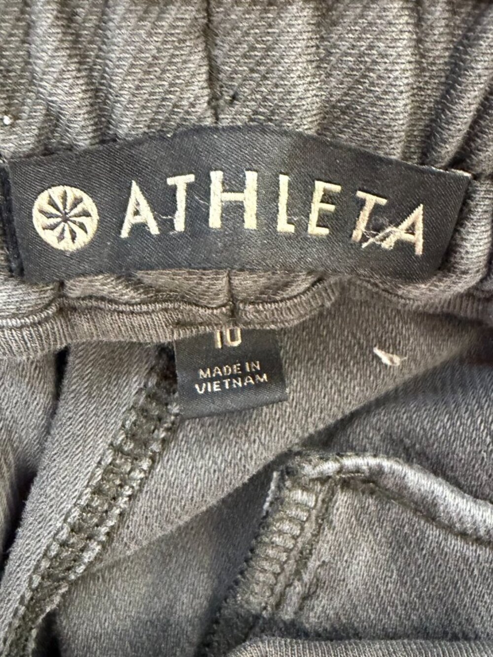 Athleta Women's 10 Gray Jogger Pants Drawstring Elastic Waist Pockets Stretch - Picture 8 of 9